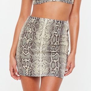 Misguided snake print mini skirt